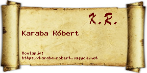Karaba Róbert névjegykártya