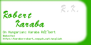 robert karaba business card